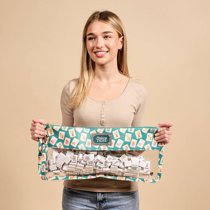 The Darling Effect - Mahjong Tile Keeper Pouch–It's Mahj Time Teal