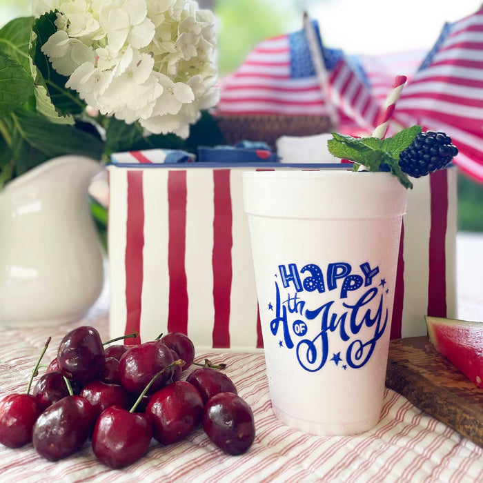 Two Funny Girls - July 4th/Patriotic -  Happy 4th July  Foam Cup (10 Pack)
