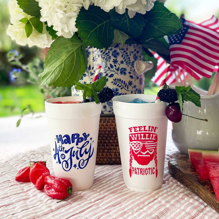 Two Funny Girls - July 4th/Patriotic -  Happy 4th July  Foam Cup (10 Pack)