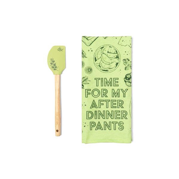 Two Left Feet The Reluctant Chef Tea Towel & Spatula Set Ast