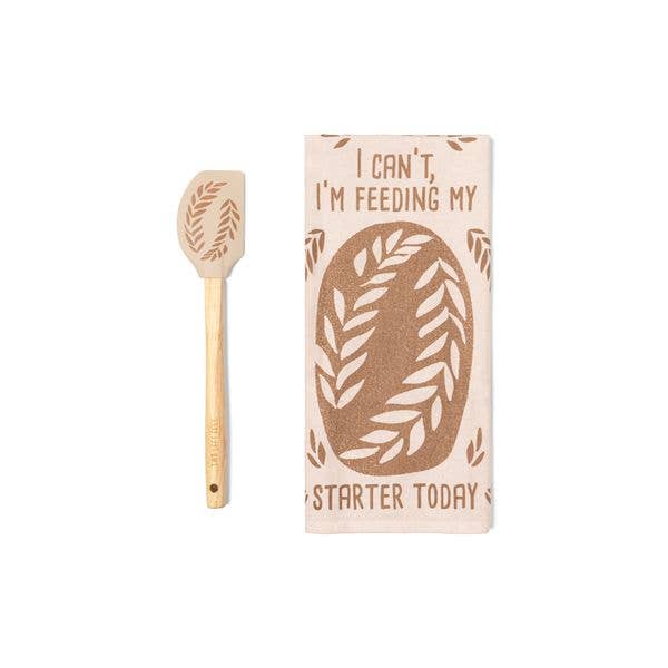 Two Left Feet The Reluctant Chef Tea Towel & Spatula Set Ast