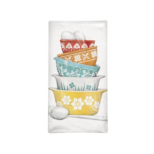 Vintage Dishes Bagged Towel