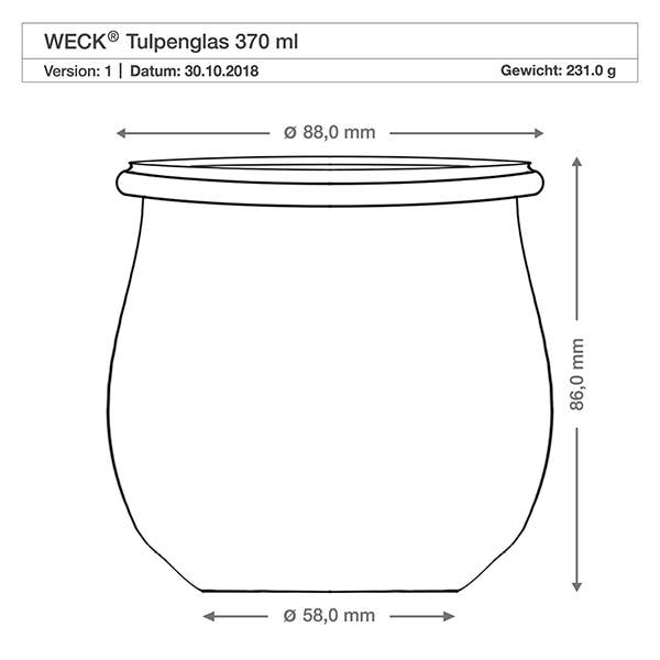 WECK® Tulip Glass Jar 370ml