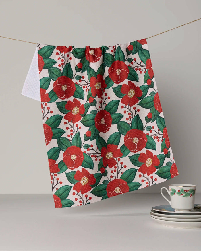 Winter Camellia Tea Towel - Holiday 2026